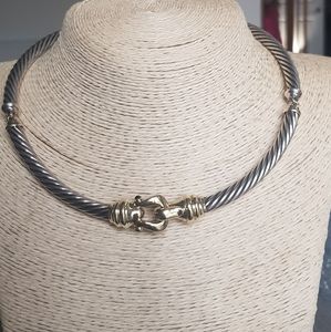 David Yurman Gold Buckle Necklace